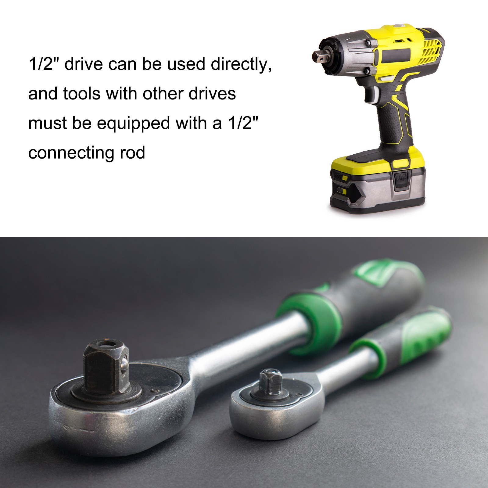 2pcs M8 12 Point Spline Bit Socket 100mm Length 1/2" Square Impact Bit, Black