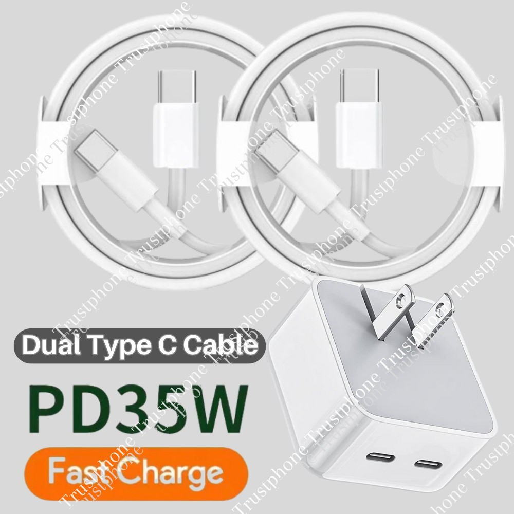 For iPhone 15 Pro Max Plus iPad Samsung 35W USB-C Fast Charger PD Type-C Cable
