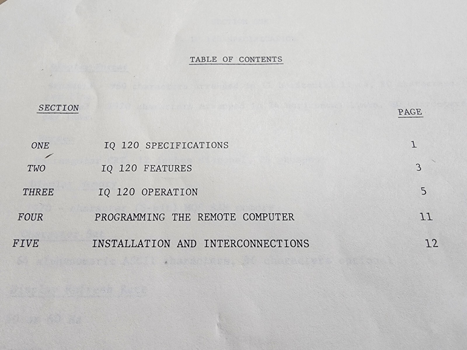 Soroc IQ-120 Specifications and Operating Procedures Manual/ Diagrams