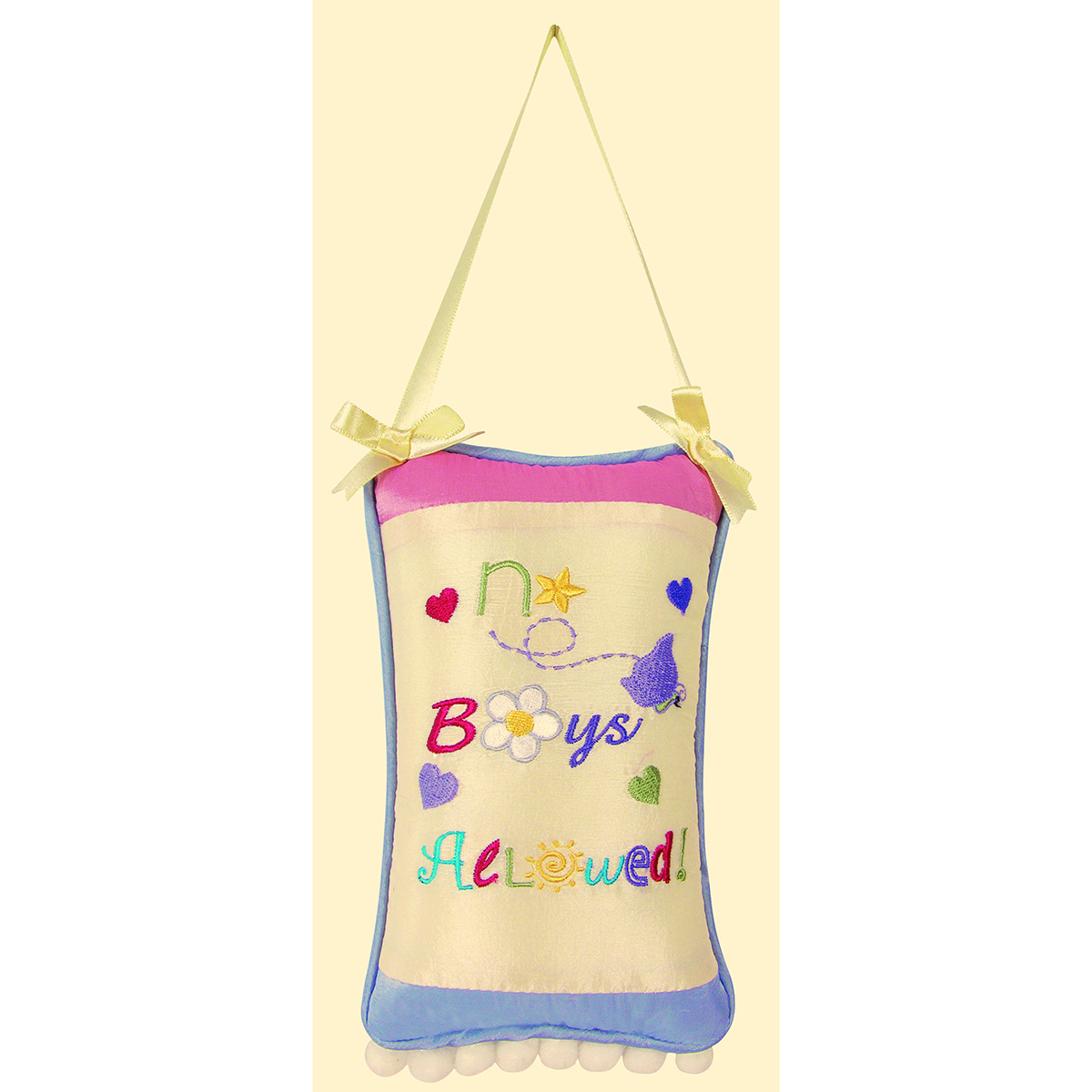 No Boys Allowed Embroidered Accent Throw Pillow