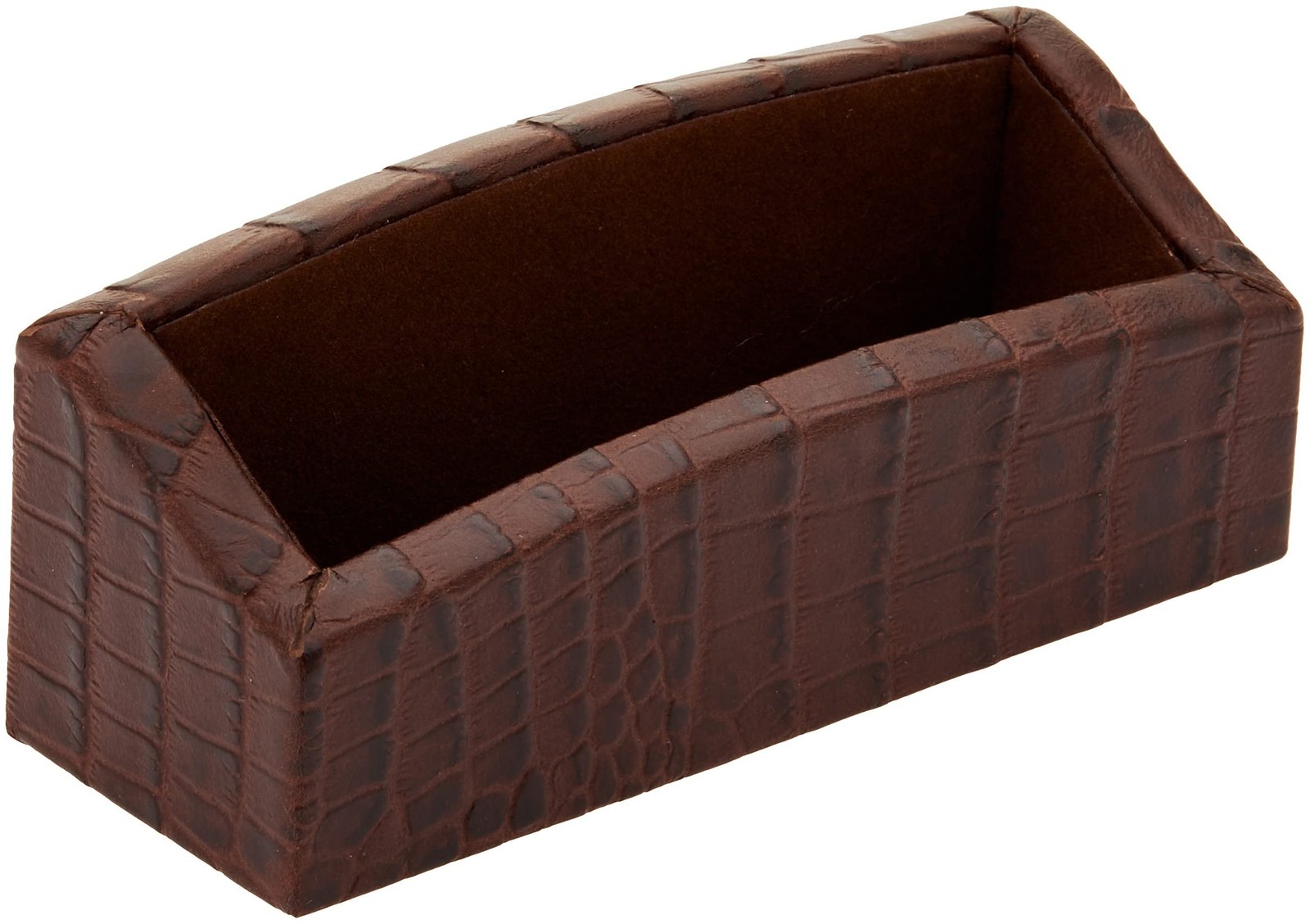 Dacasso A2007 Brown Crocodile Embossed Leather Business Card Holder