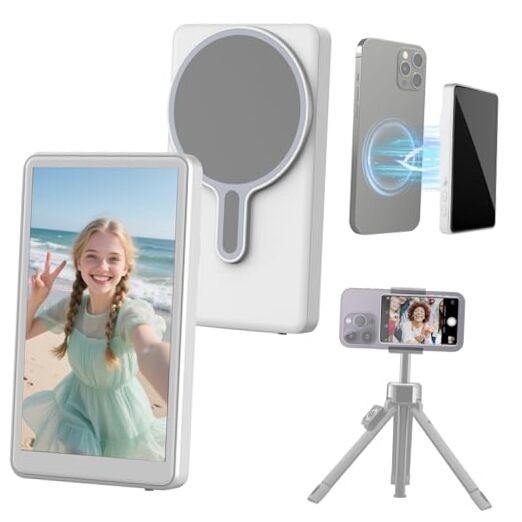 Selfie Monitor Screen iPhone, Vlog Magnetic 4K 60fps Video Recording for