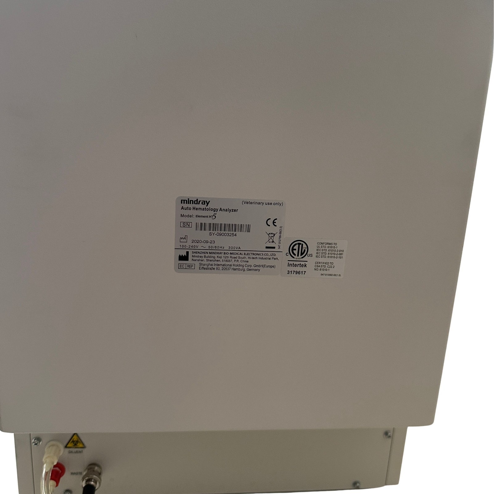Heska Antech Mindray Element HT5 Auto Hematology Analyzer 5-Part Differential