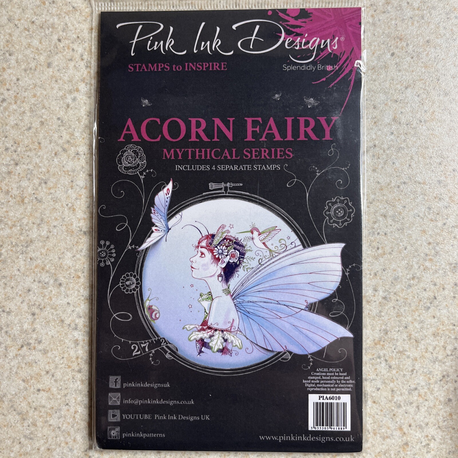 Pink Ink Design 4x6" Stamp Acorn Fairy