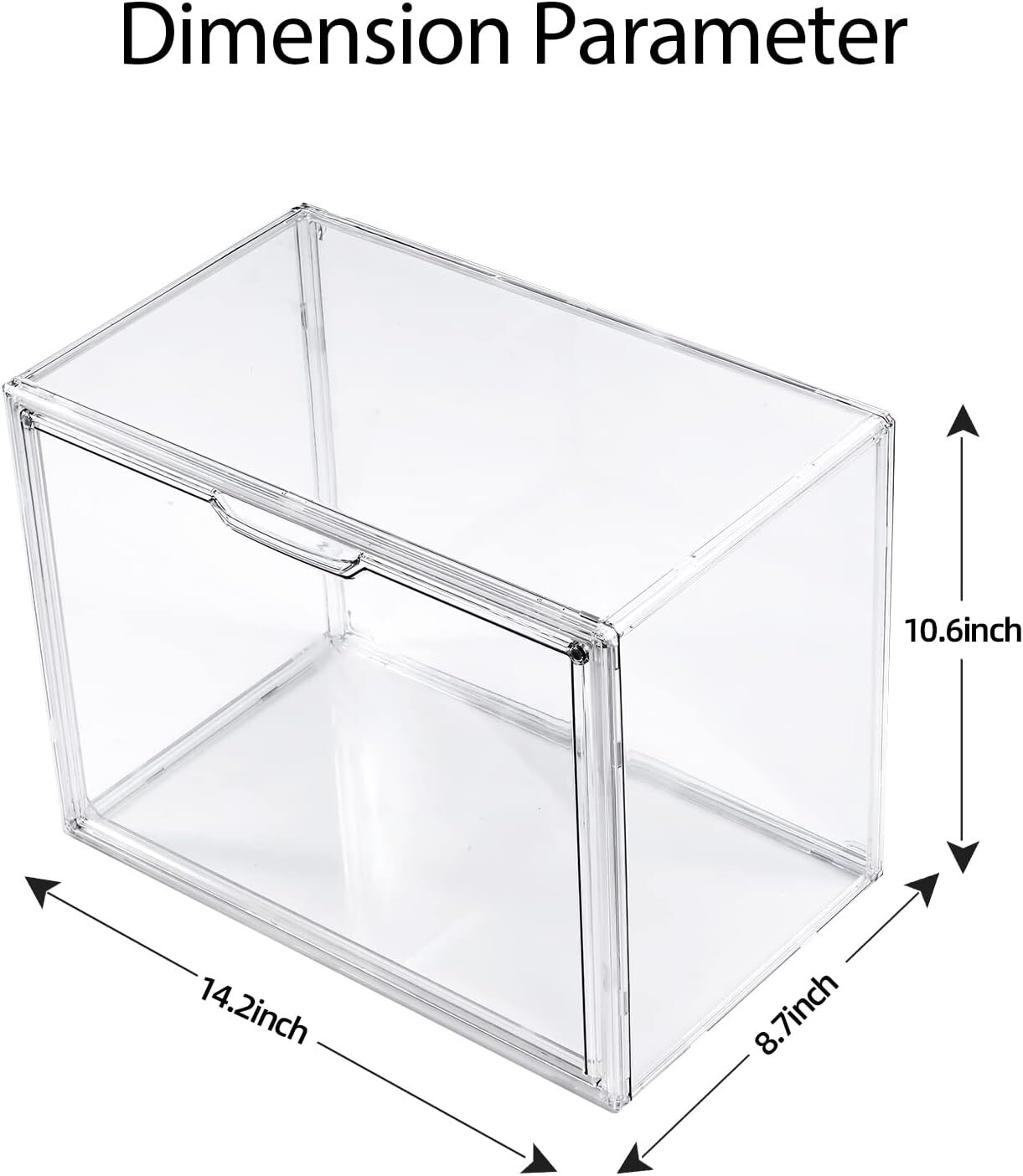 3Pack Clear Plastic Tote Organizer for Closet, Acrylic Totes