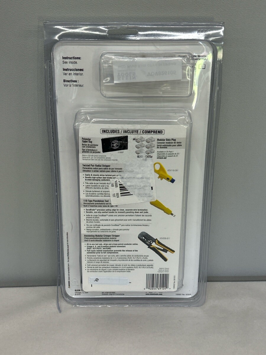 Klein Tools Data Cable Installation Kit Vdv026-212 Cut Strip and Crimp