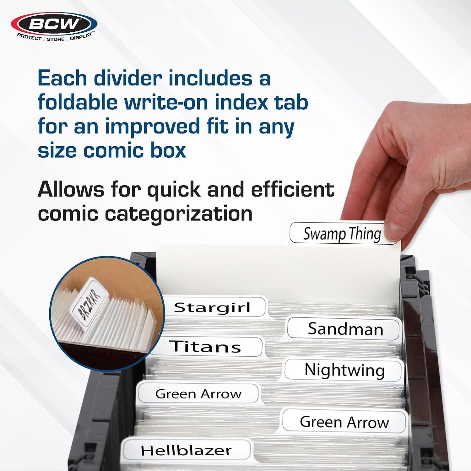 Durable 25-Pack Comic Book Dividers - Archival Polyethylene with Write-On Tabs