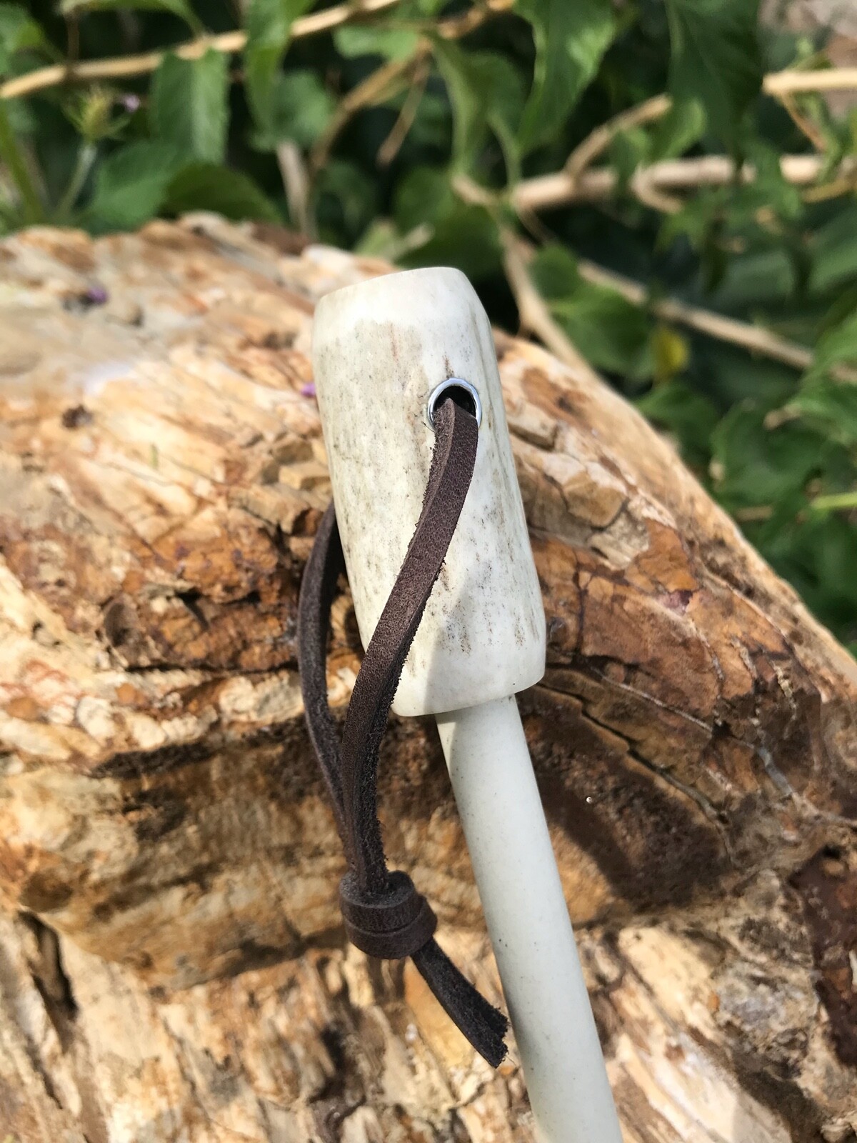 Handmade Genuine Stag 3/8" Ceramic Field Sharpener (3)