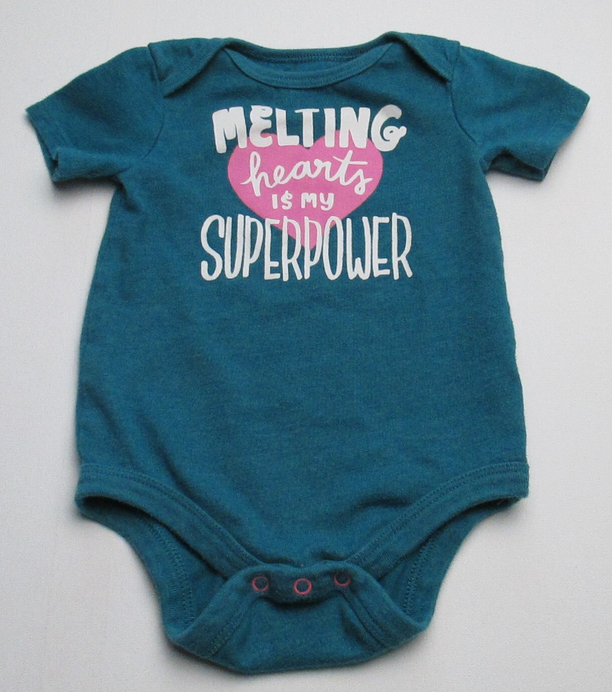 Infant Baby Girls 0-3 Months Cat & Jack Melting Hearts is my Super Power Shirt