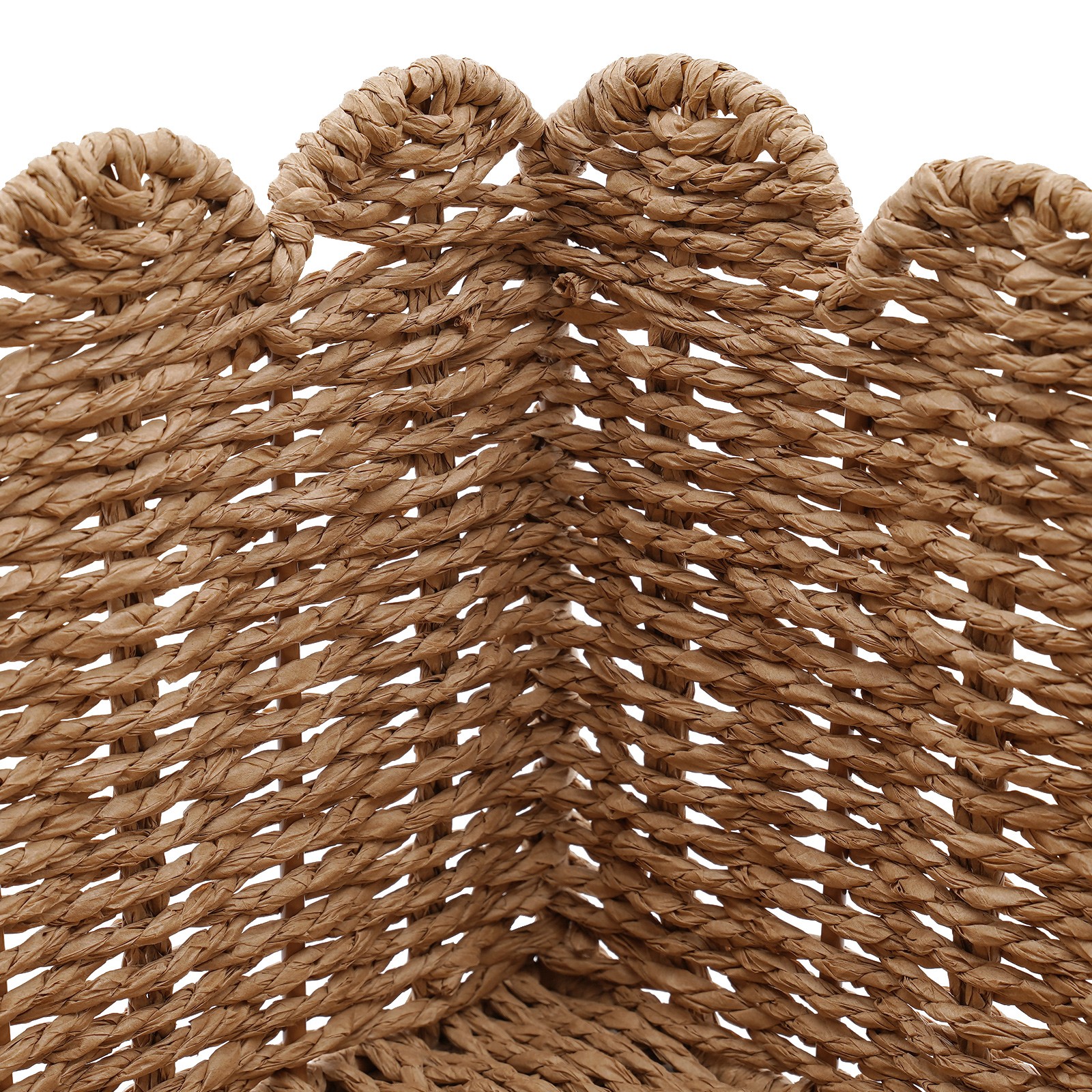 3-Piece Woven Storage Baskets Set Brown Rectangular Baskets for Desktop Organize