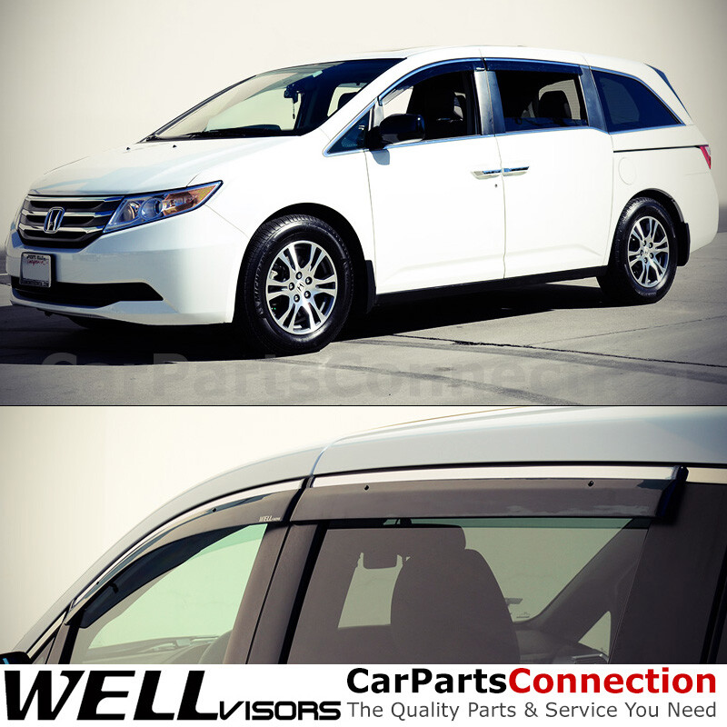 WellVisors Window Visors 11-17 For Honda Odyssey Side Deflectors Deflectors