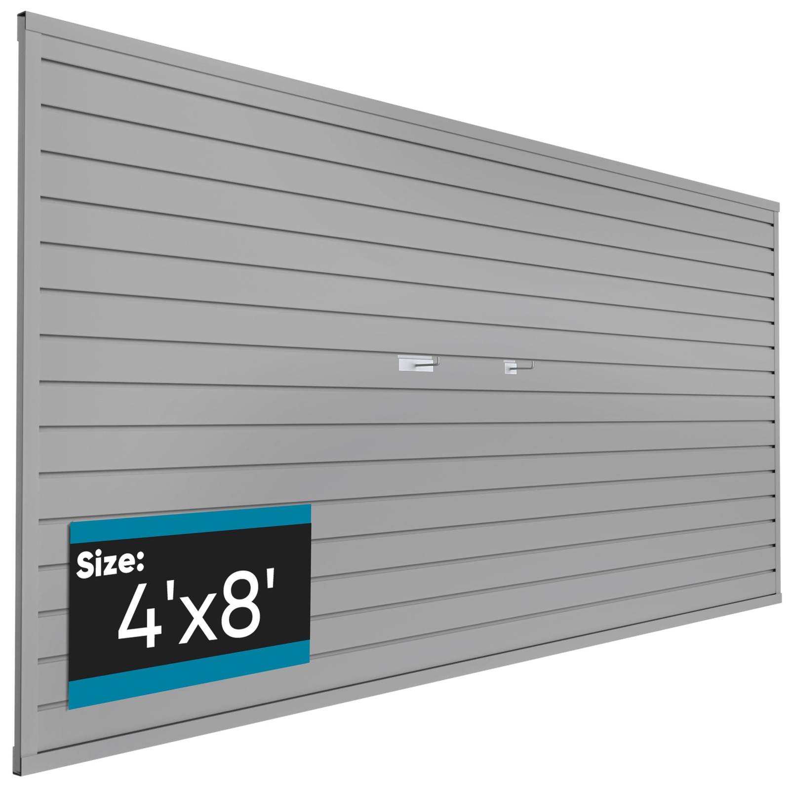 PVC Slat Wall Paneling 4x8 ft, Garage Organizer Storage System, Grey Slatwall...