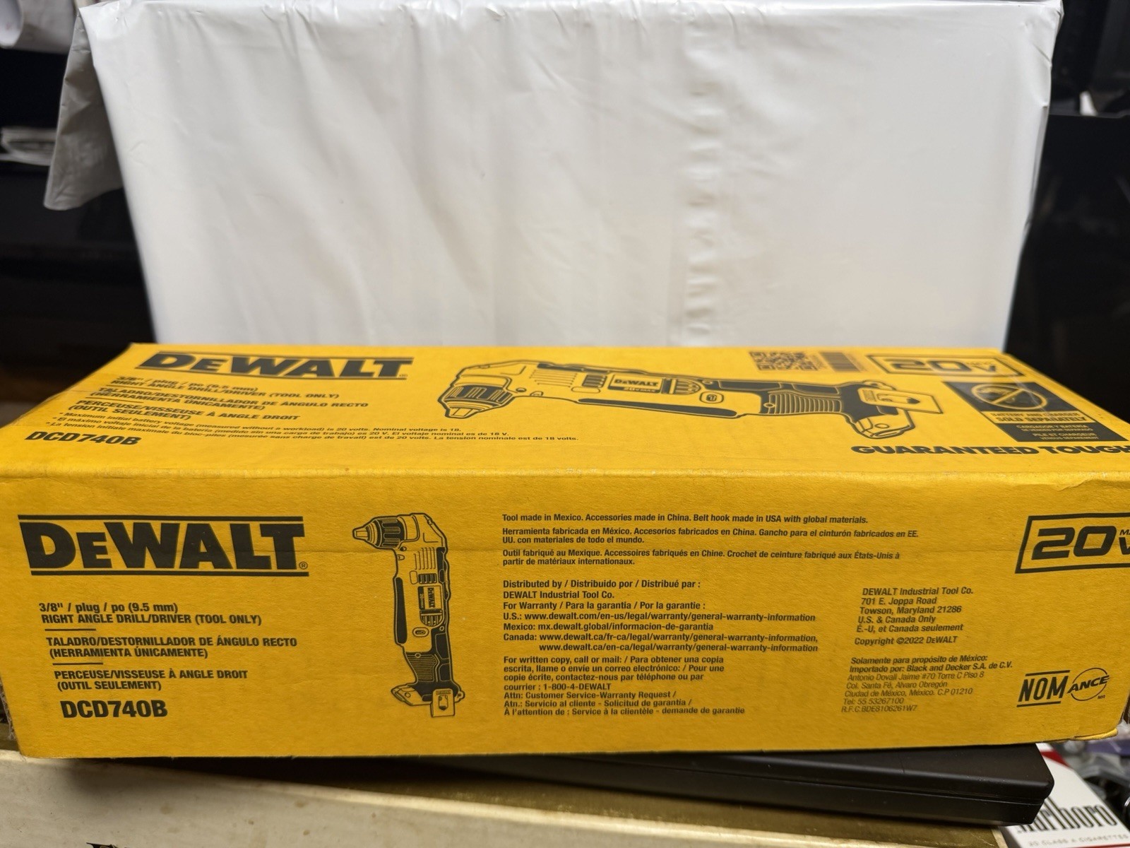 New Sealed DEWALT DCD740B 20V MAX Right Angle Drill Tool Only Lithium Cordless