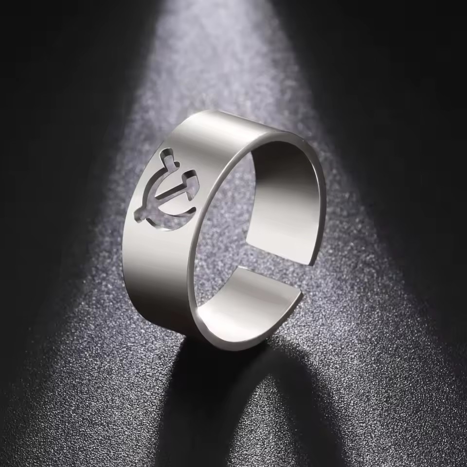 Hammer&Sickle Stainless Steel Soviet Communist Symbol Silver Ring Jewelry