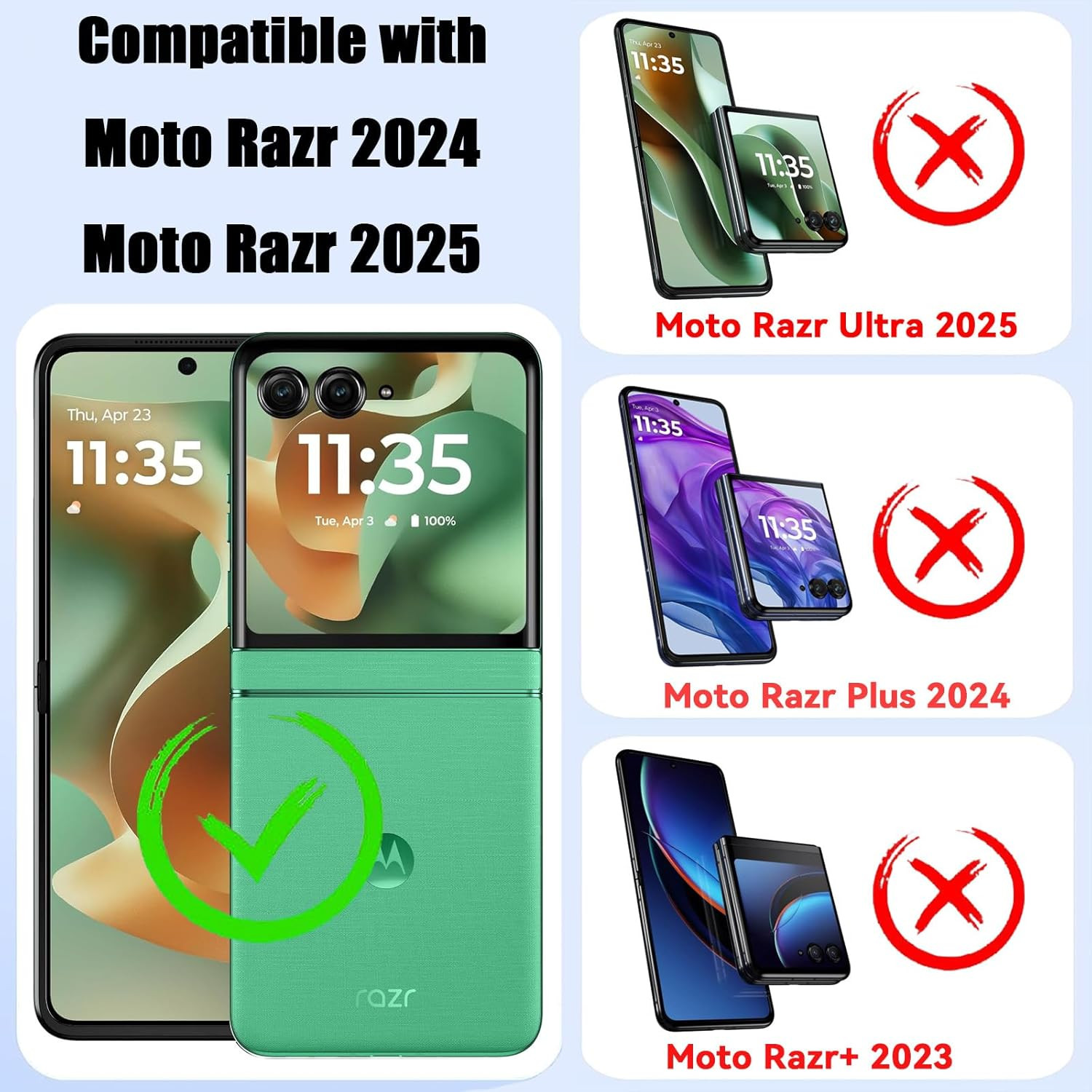 3 Pack for Motorola Razr 2025/2024 Screen Protector,[3 Main Screen + 3 Front Scr