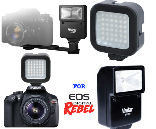 36 LED LIGHT + PRO SLAVE FLASH FOR CANON EOS REBEL XI XSI XTI T1 T2 T3 T1I T2i