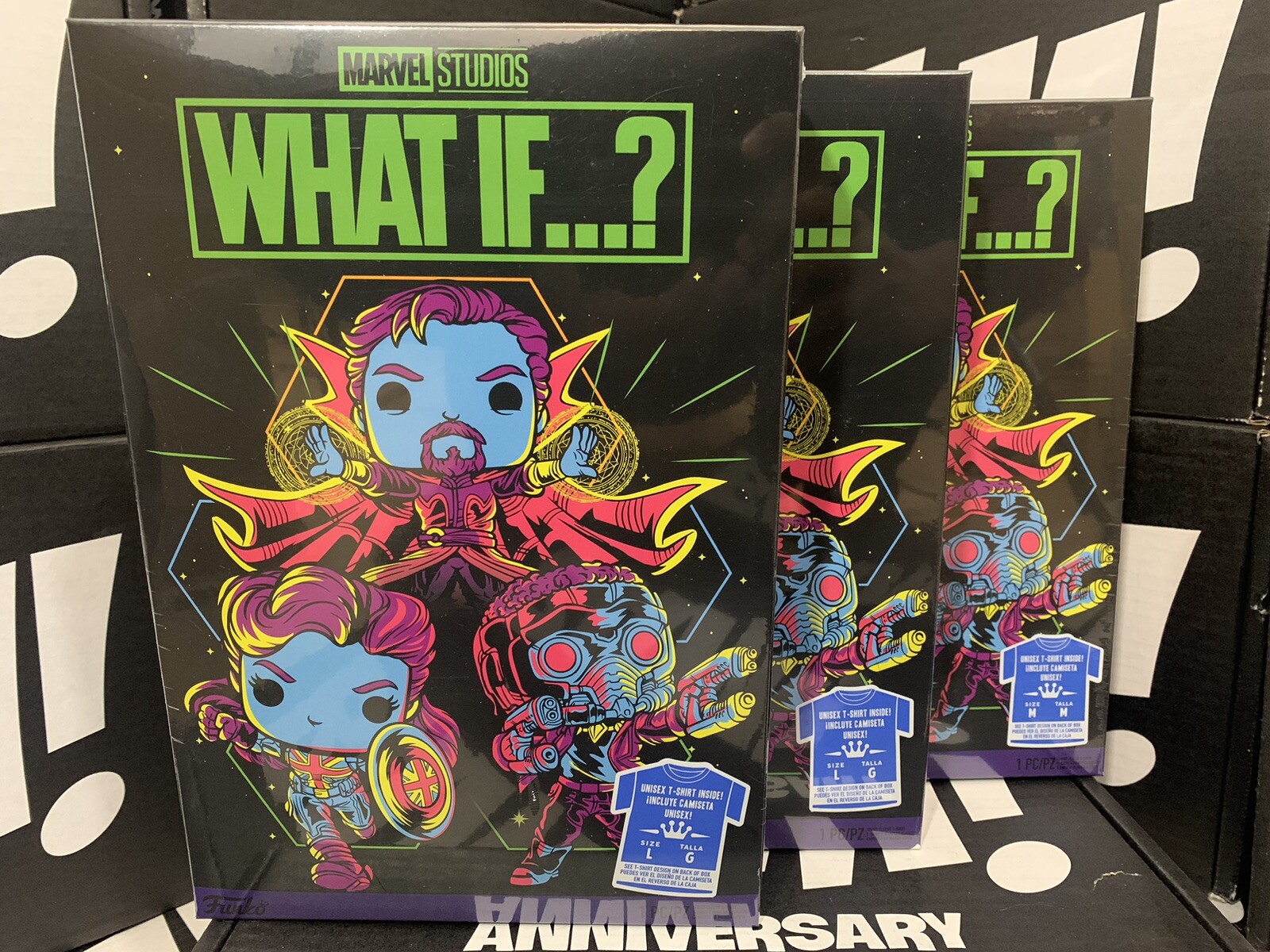 Funko Pop Marvel Studios What If Blacklight T-Shirt Large Target Exclusive New