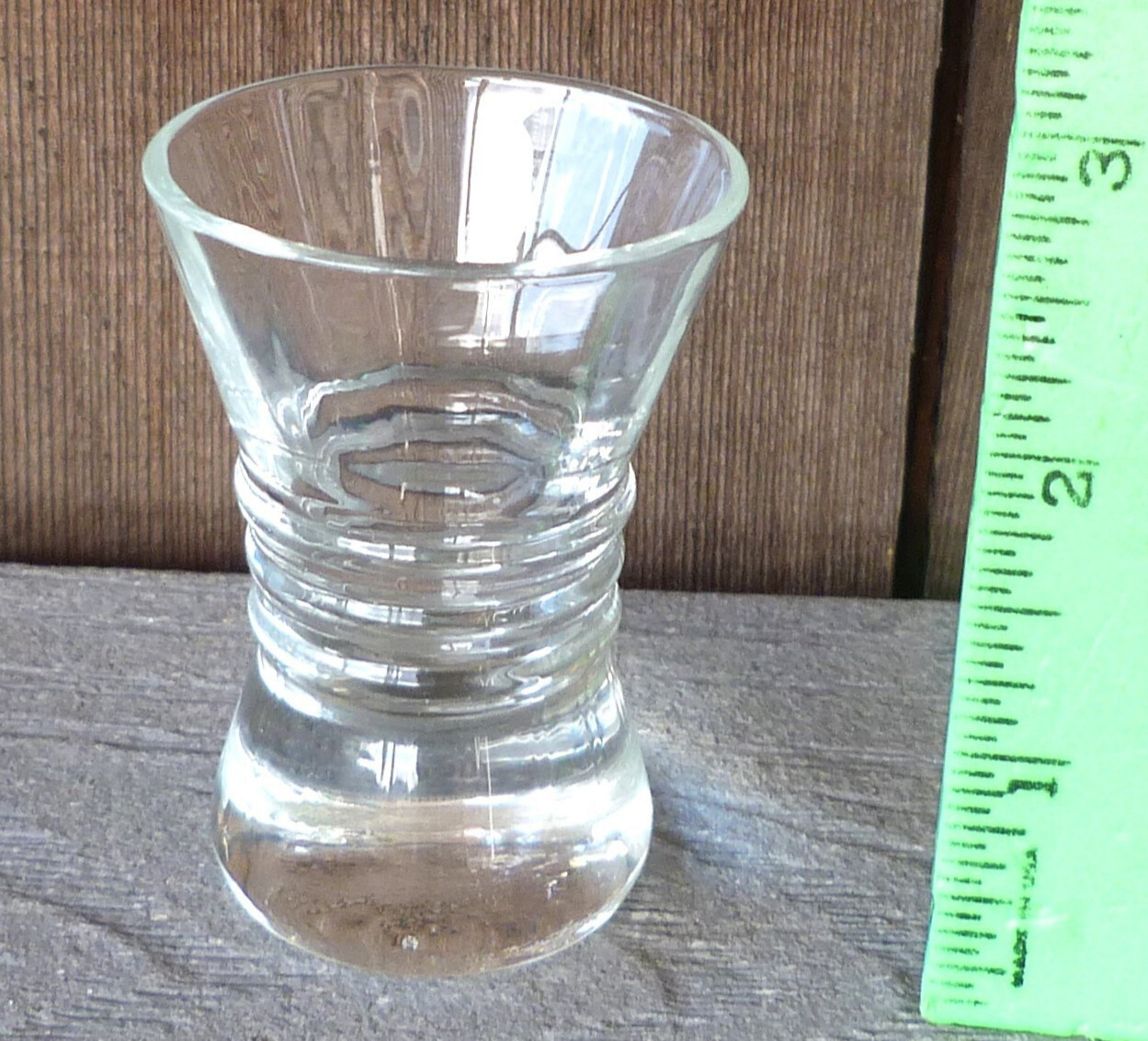 Shapely Short Shot Glass with thick base Clear Glass 2 11/16 inches
