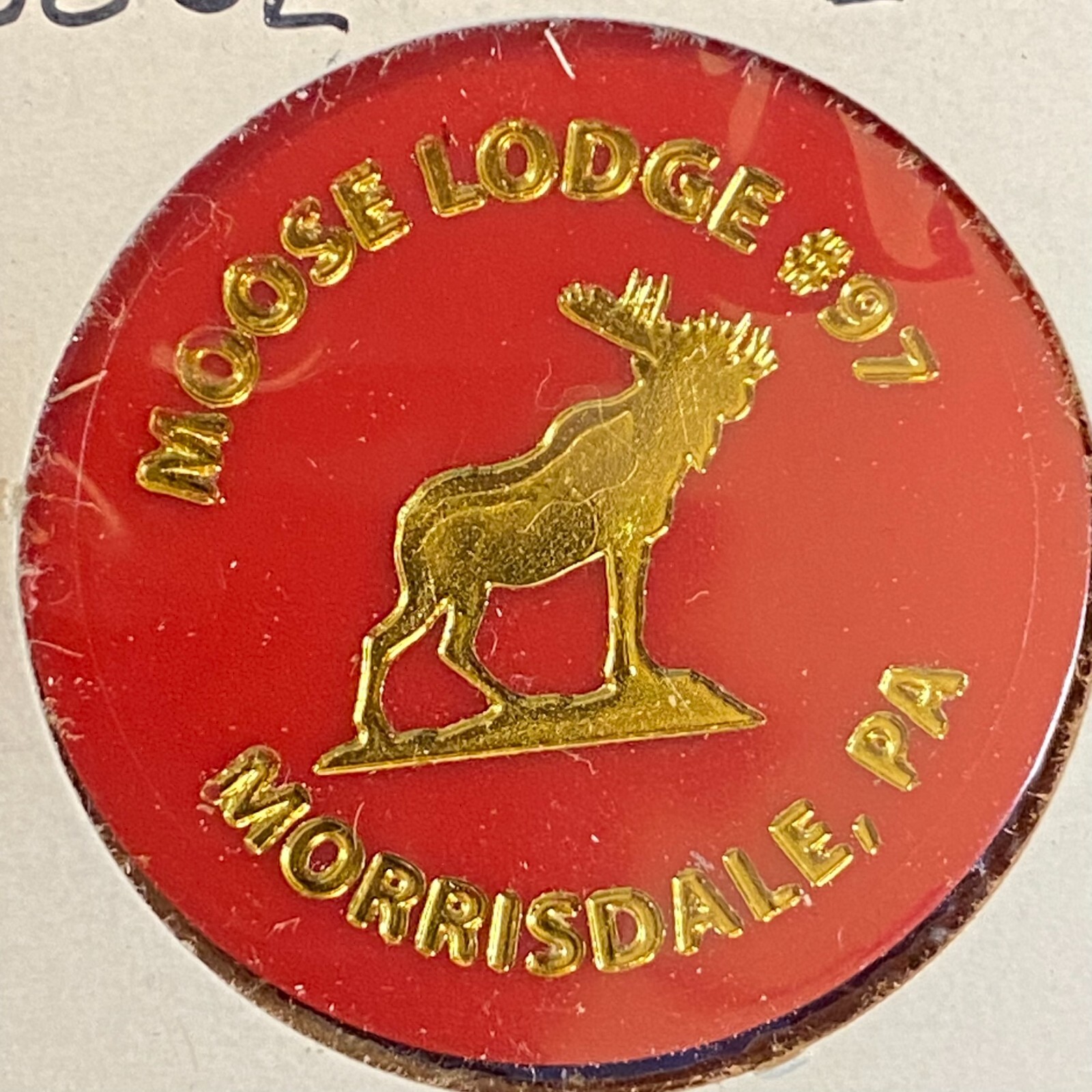 Morrisdale, PA Moose Lodge 97 c1980's Plastic "G/F One Draft Beer" Token