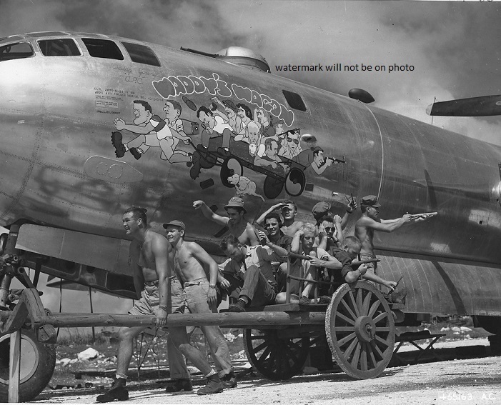 Crew of USAAF Boeing B-29 Super Fortress "Waddy's Wagon" 8x10 WWII  Photo 260