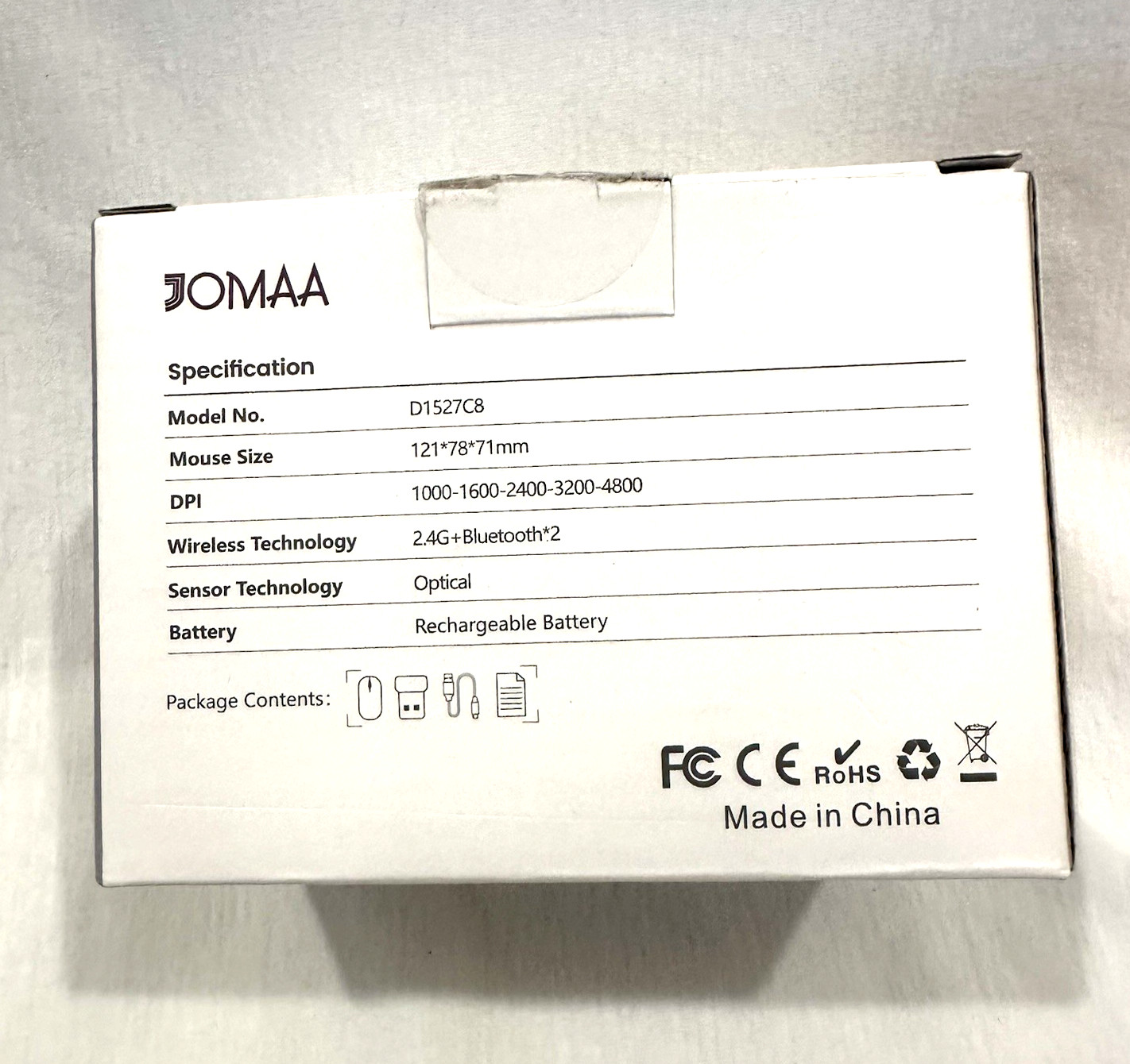 Jomaa Wireless Ergonomic Vertical Mouse MKE604 Grey NOB