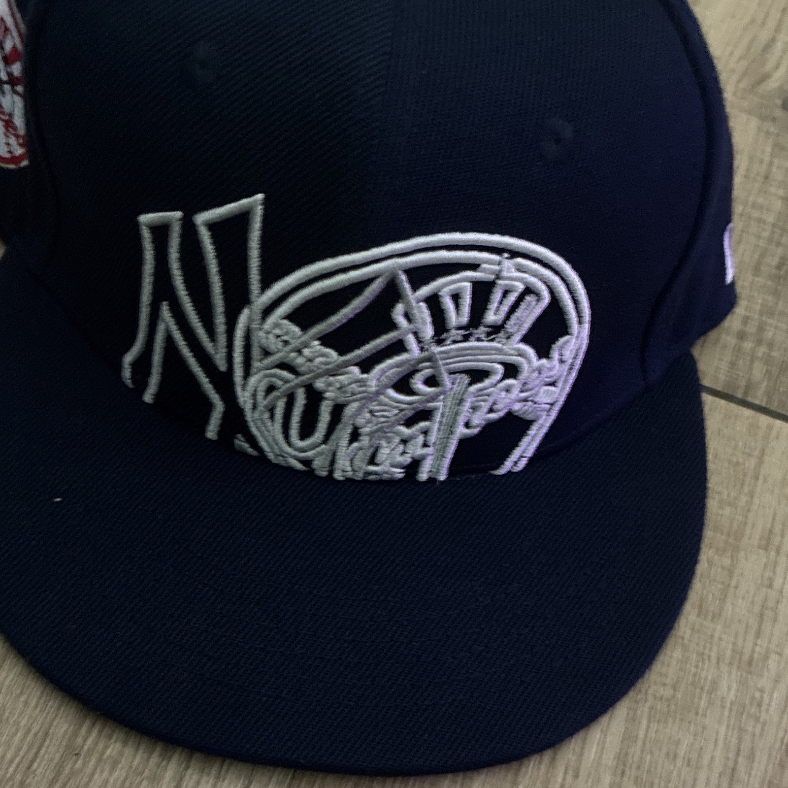 New Era New York Yankees Fitted Baseball Cap Hat, Navy Blue Color