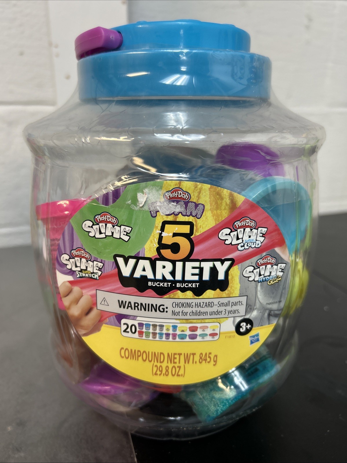 New Play-Doh Slime 5 Variety Bucket - 20 Pieces Foam Cloud Stretch Hydro