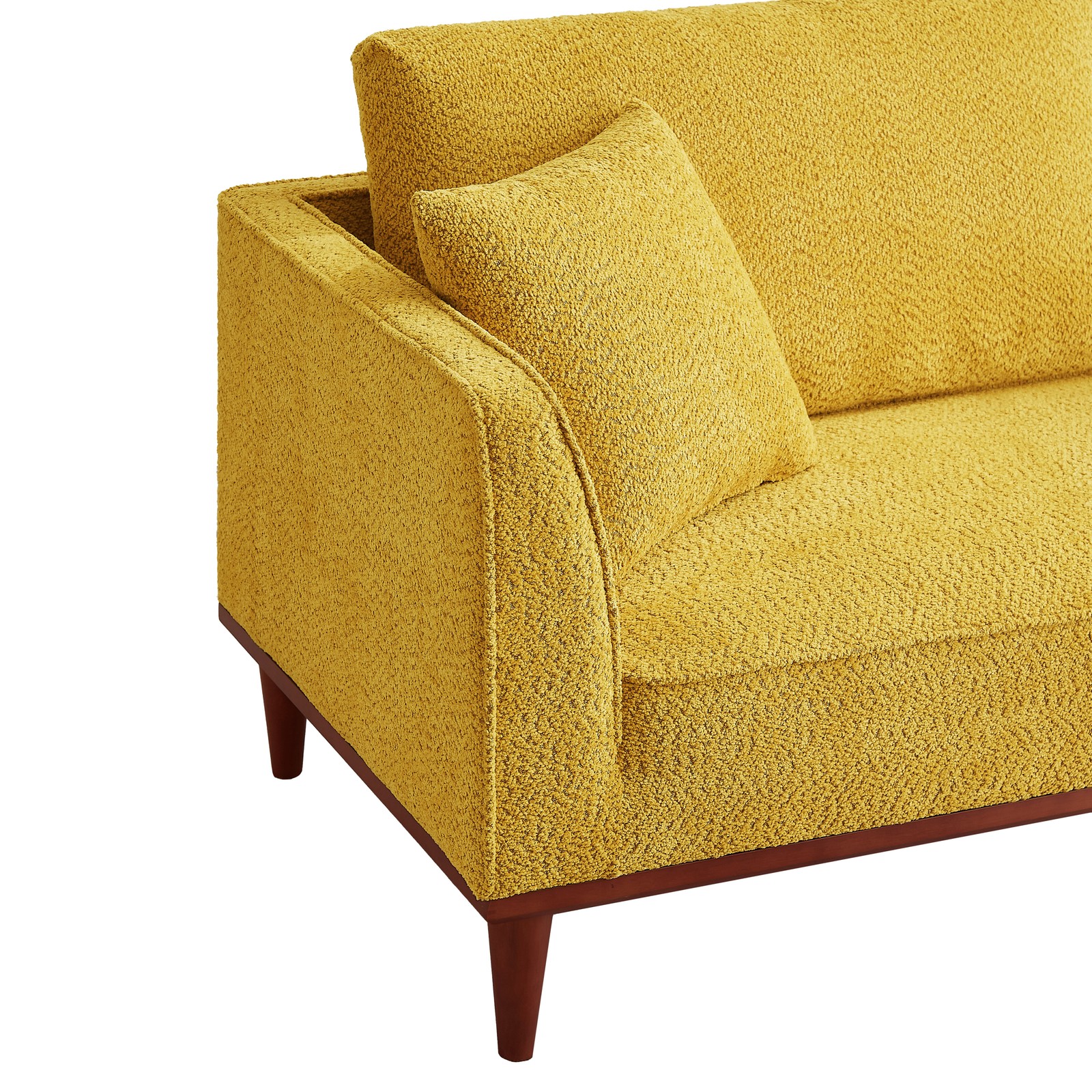 Yellow Fabric Chaise Lounge and Ottoman, Convertible for Living Room Bedroom