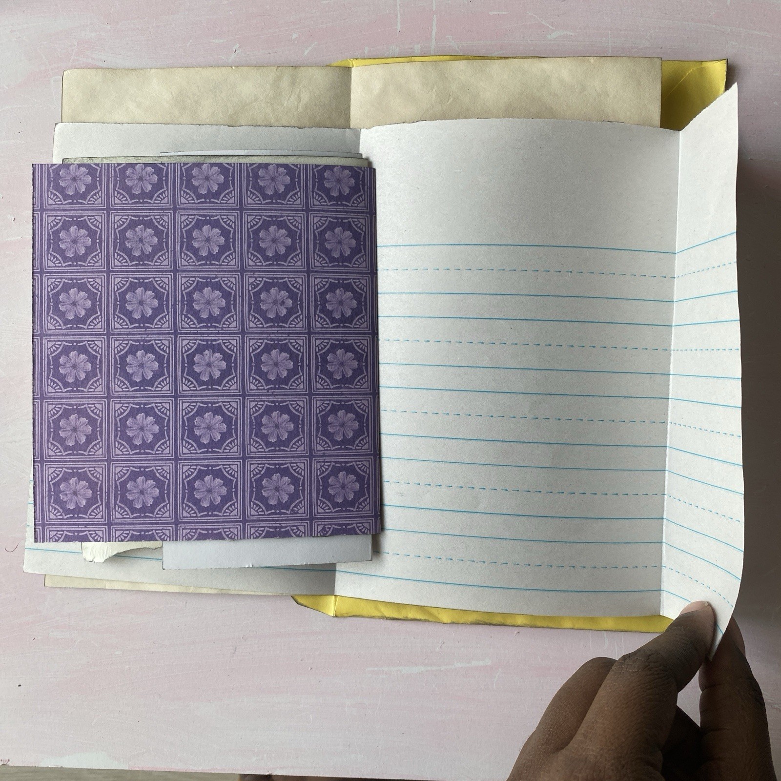 3pc Junk Journal Pages ✿ Handmade Paper Signatures Collage & Bookbinding