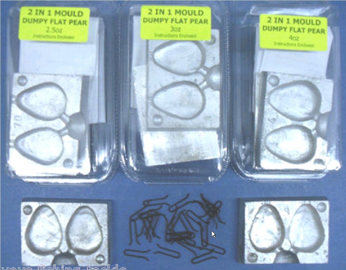 2 IN 1 DUMPY FLAT PEAR MOULD 2,2.5,3,3.5,4,5 oz CARP FISHING LEADS WEIGHTS LOOPS