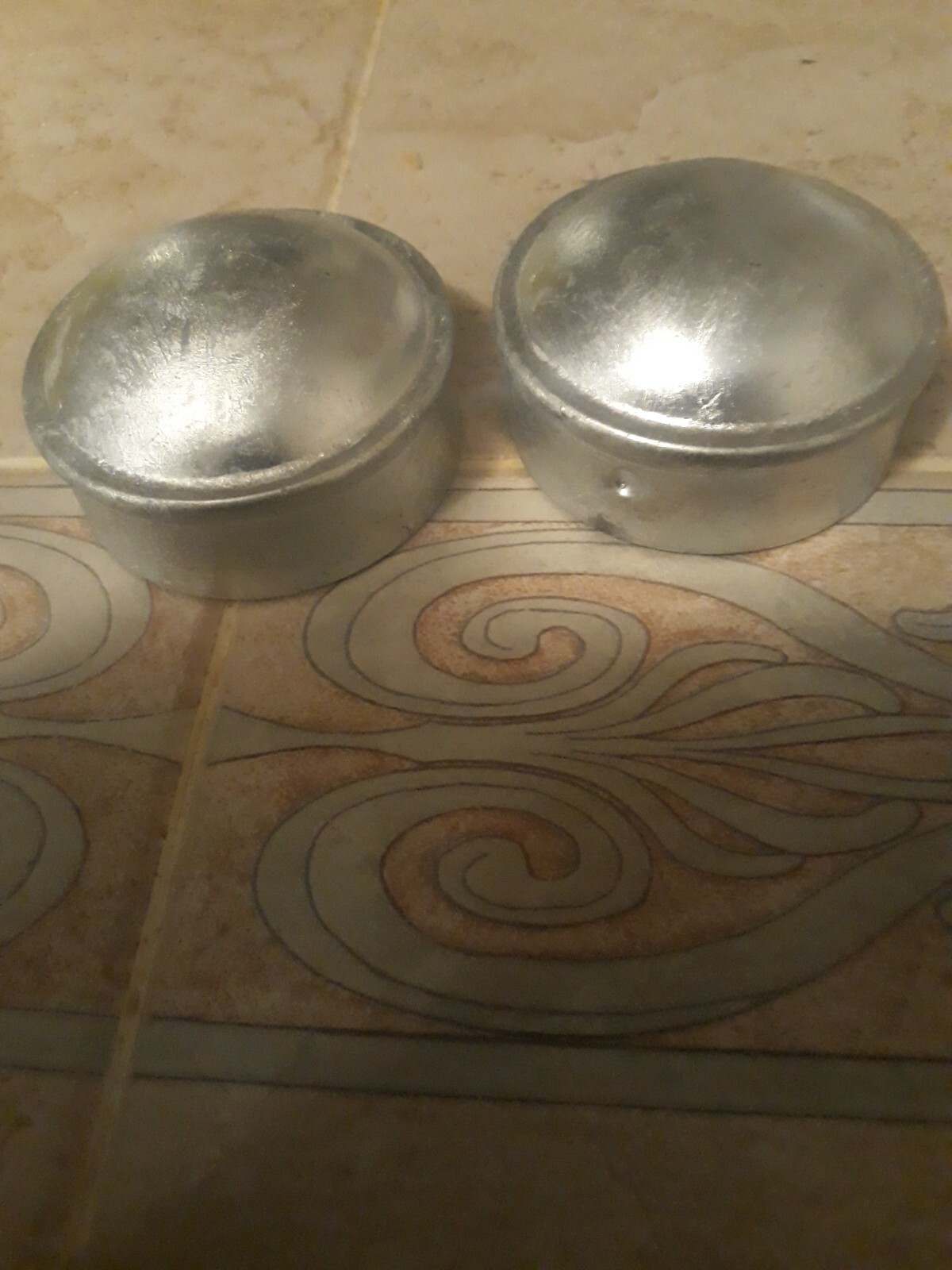 2 3/8 Dome Caps Steel Chain Link Round Post Cap.     Two  caps only