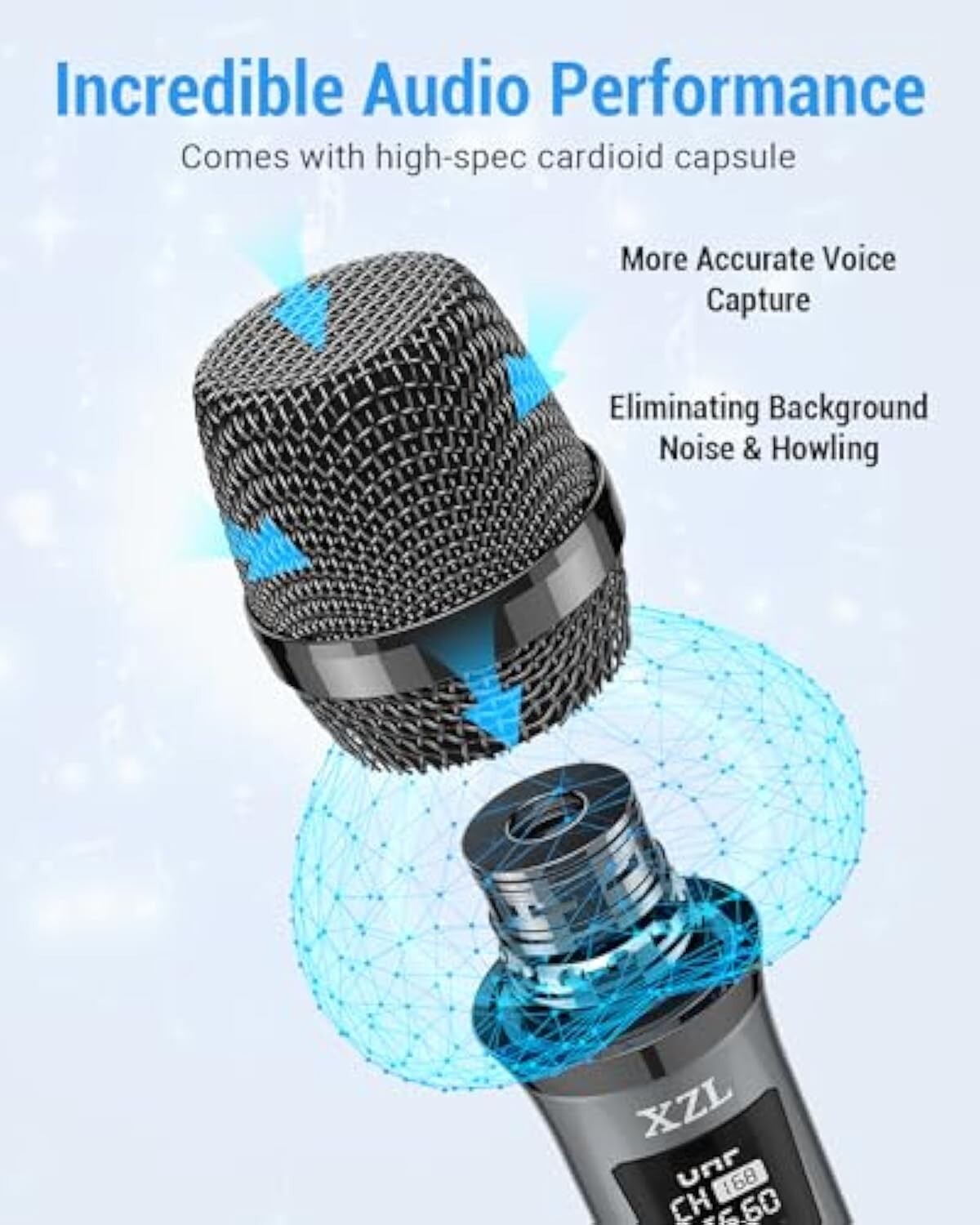Rechargeable Dual Wireless Cordless Microphones