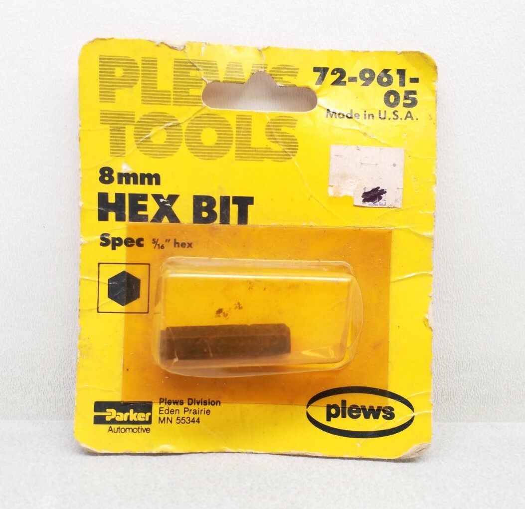 72-961-05 Parker Plews Tools 8mm Hex Bit 5/16" Hex - Free Shipping