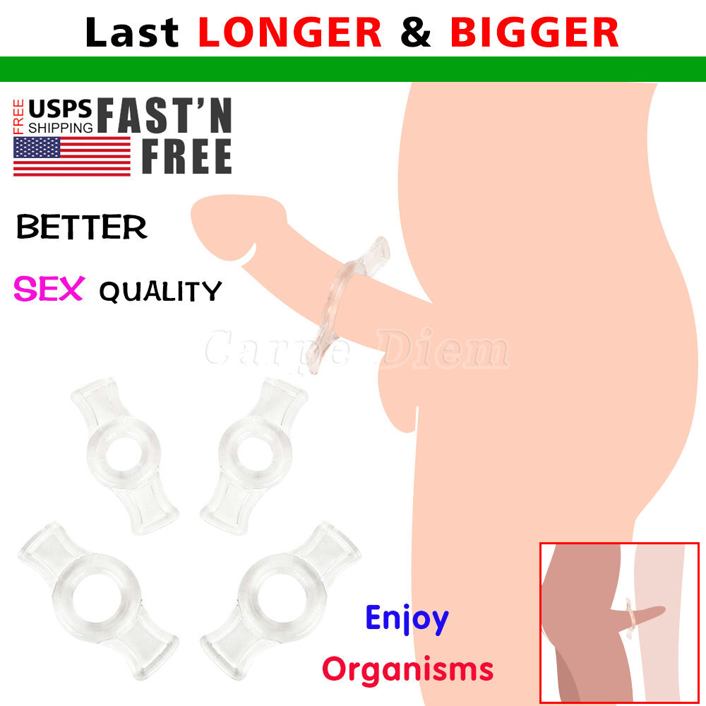 4 PCS Penis Cock Ring SEX Prolong Delay Sex Toys for Men Male Erection Enhancer