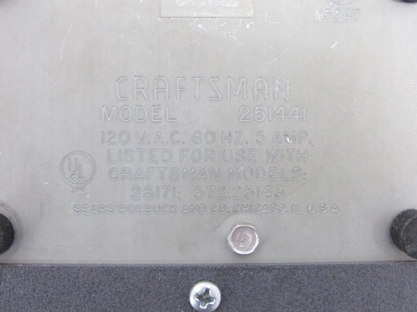 VINTAGE CRAFTSMAN SOLID STATE MOTOR SPEED CONTROL, MODEL: 251441