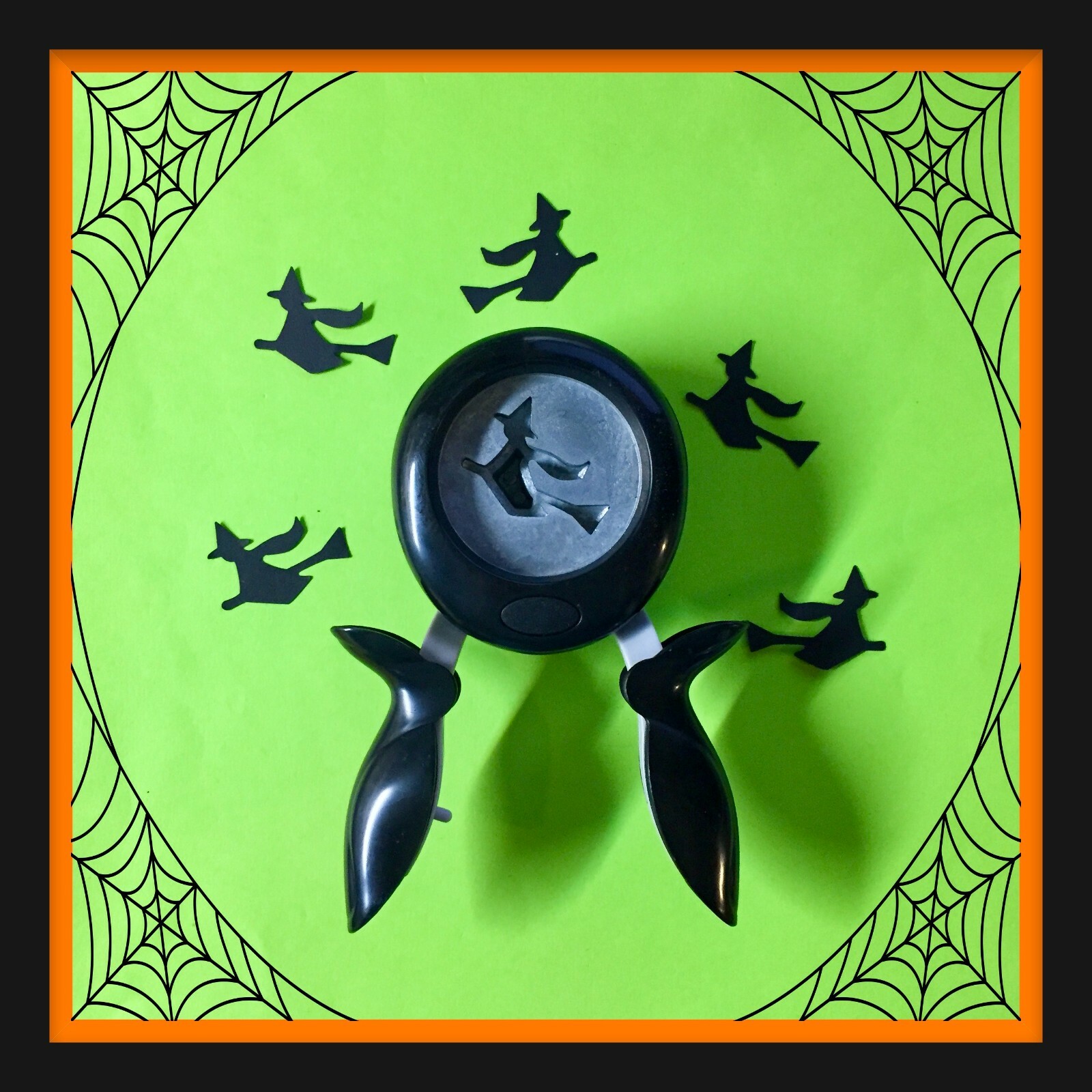 RARE!!!! Fiskars Large WITCH CRAFT Punch  EUC Witch On Broom