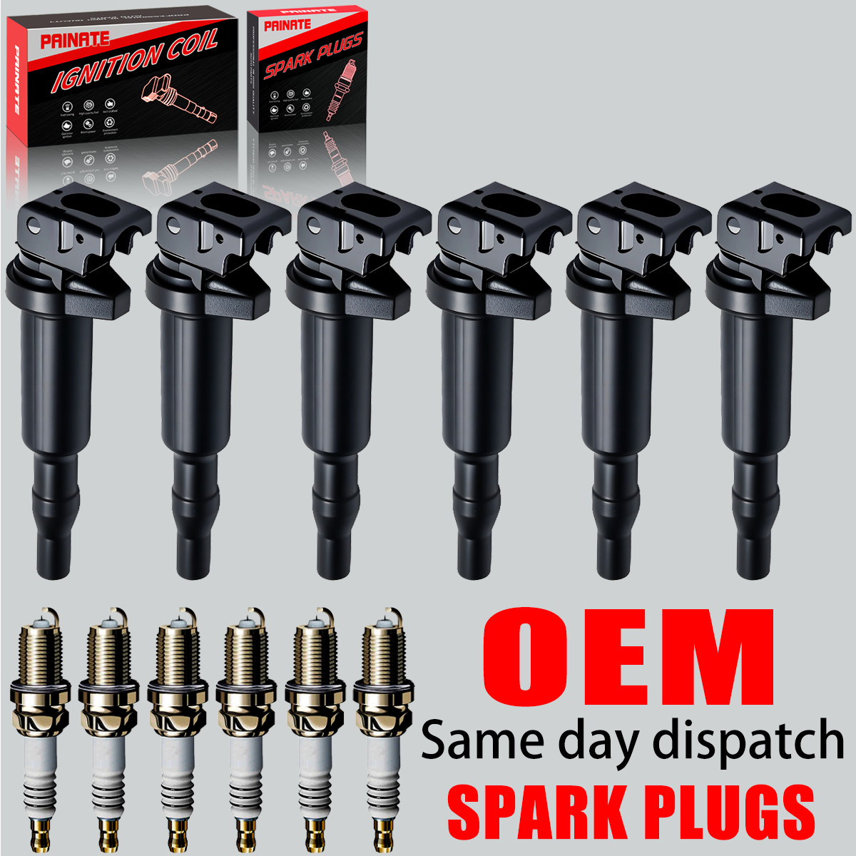 6X OEM Ignition Coil & Iridium Spark Plug For BMW 328 335i 535i 640i X3 X5 UF592