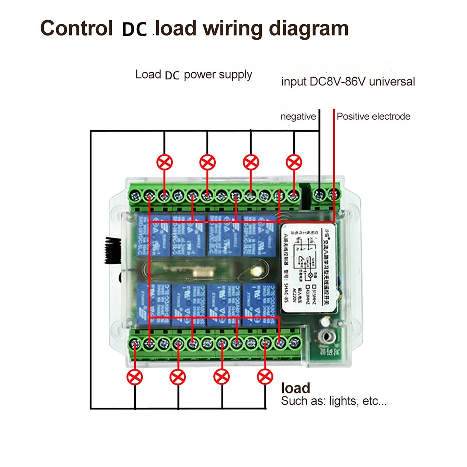 Low Consumption 8 Channel Wireless RF433MHz Remote Control Switch Relay Module