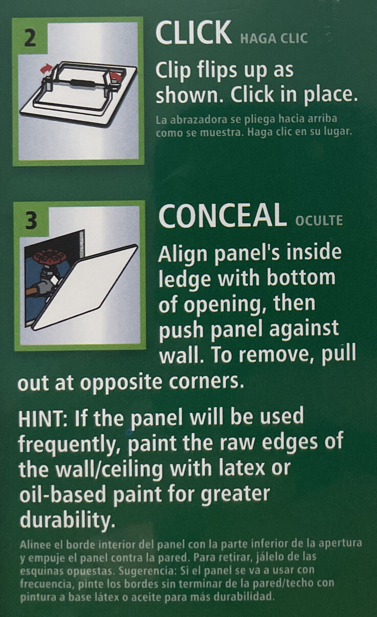 Fluidmaster AP-0808 Click Fit Access Panel For Plumbing, Wiring & Cables Sealed