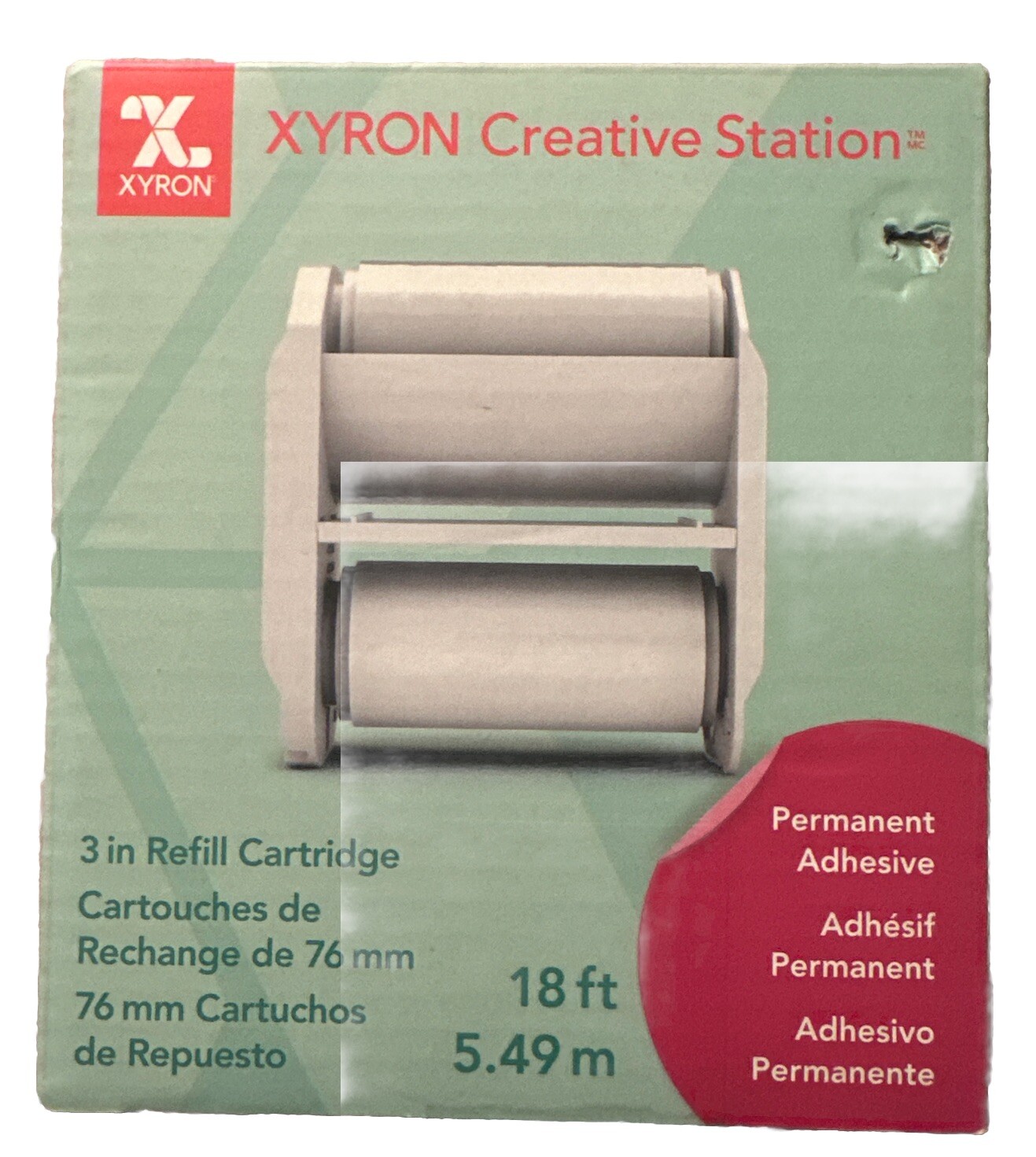 Xyron Creative Station PERMANENT ADHESIVE 3" x 18' Refill Cartridge New