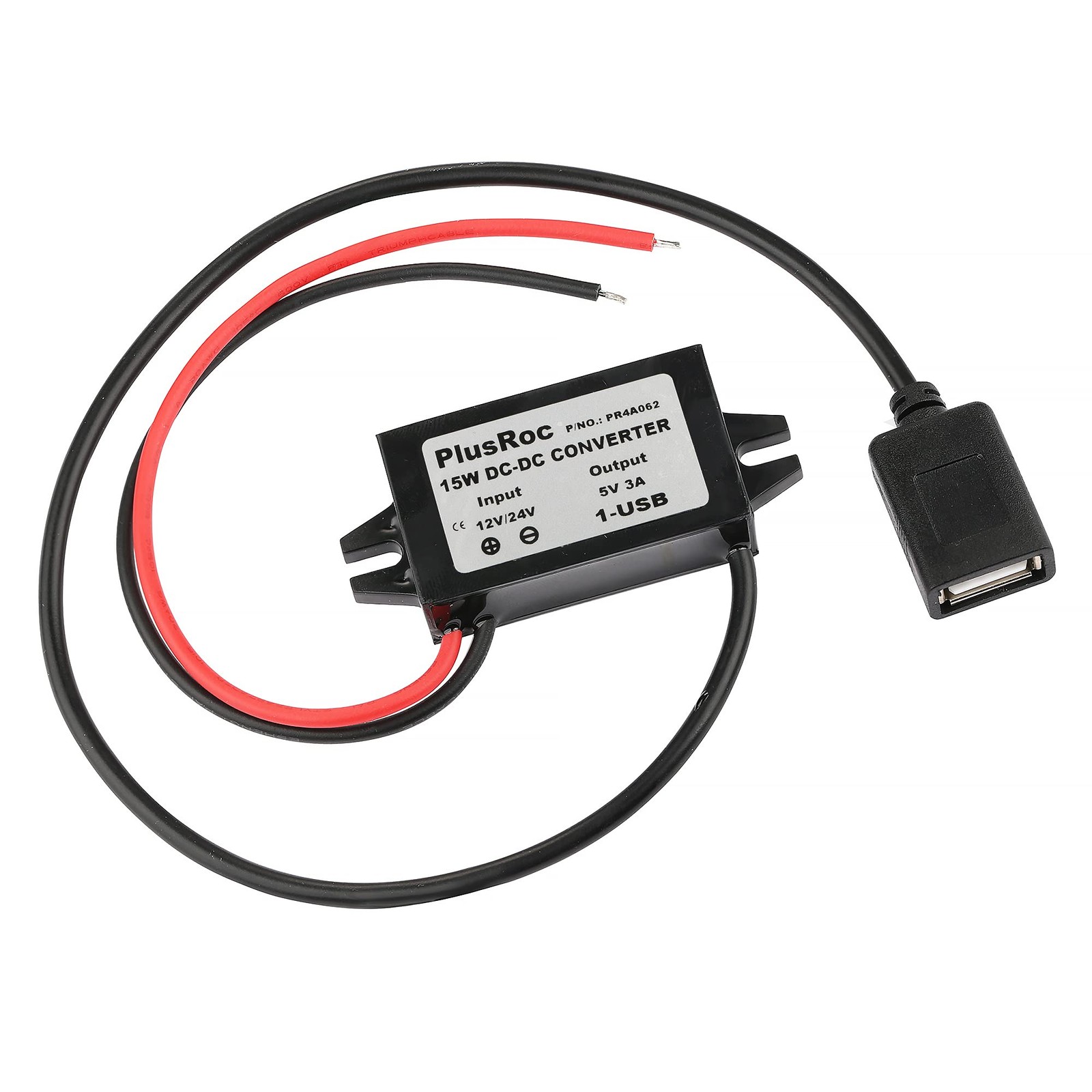 Waterproof DC 12V/24V to 5V 3A Buck Converter, USB Output