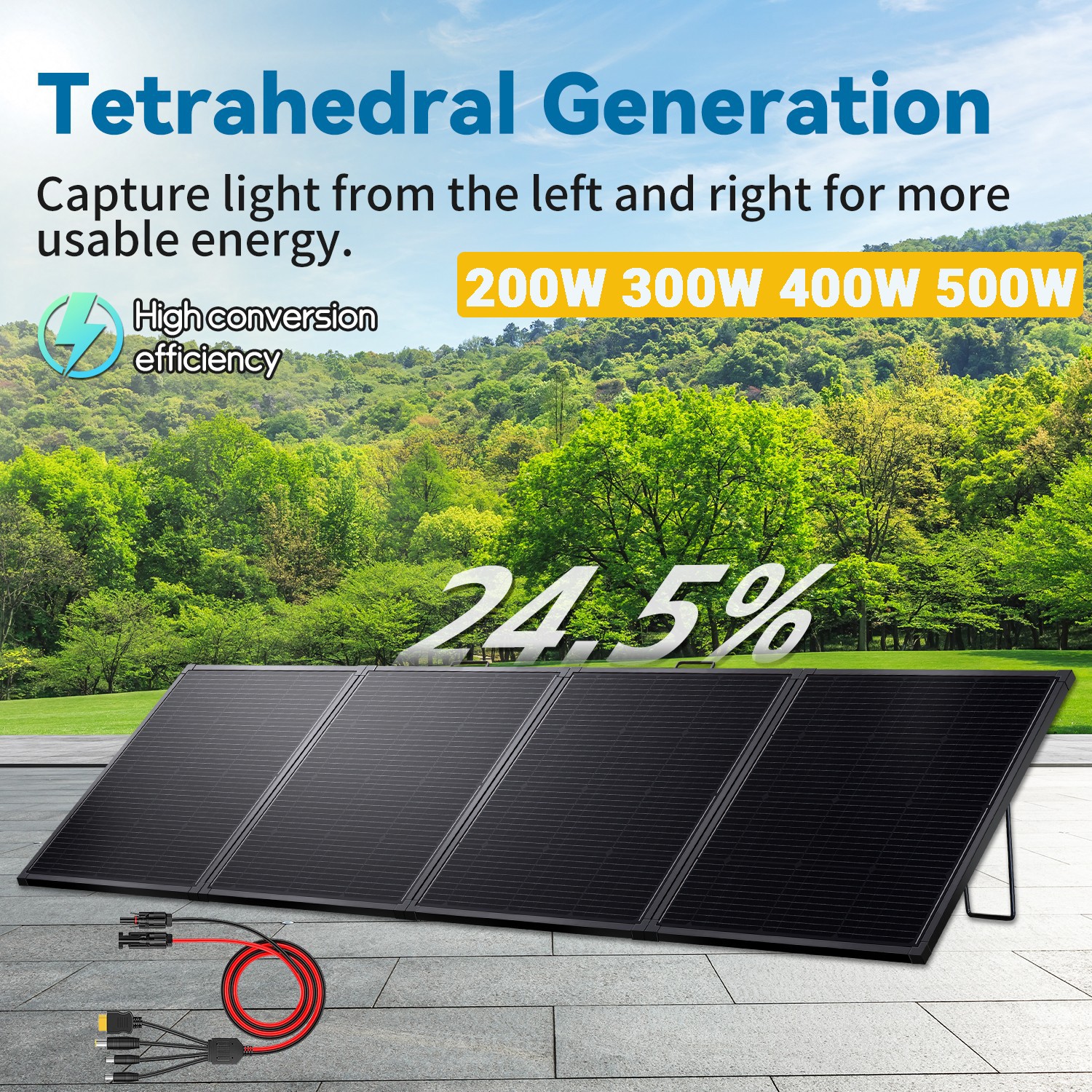 500W 400W 300W 200W Portable Solar Panel ETFE Foldable Charger for Power Station