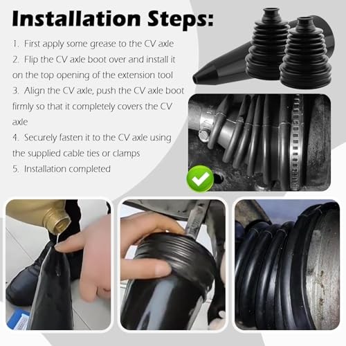 CV Boot Repair Kit,Water&Dust Resistant CV Axle Boot Repair Kit with CVs Boots