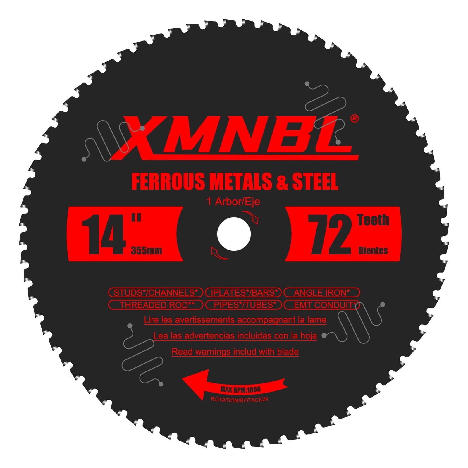 14in Metal Steel Cutting Saw Blade 72T Carbide Replacement for Diablo D1472CF Ch