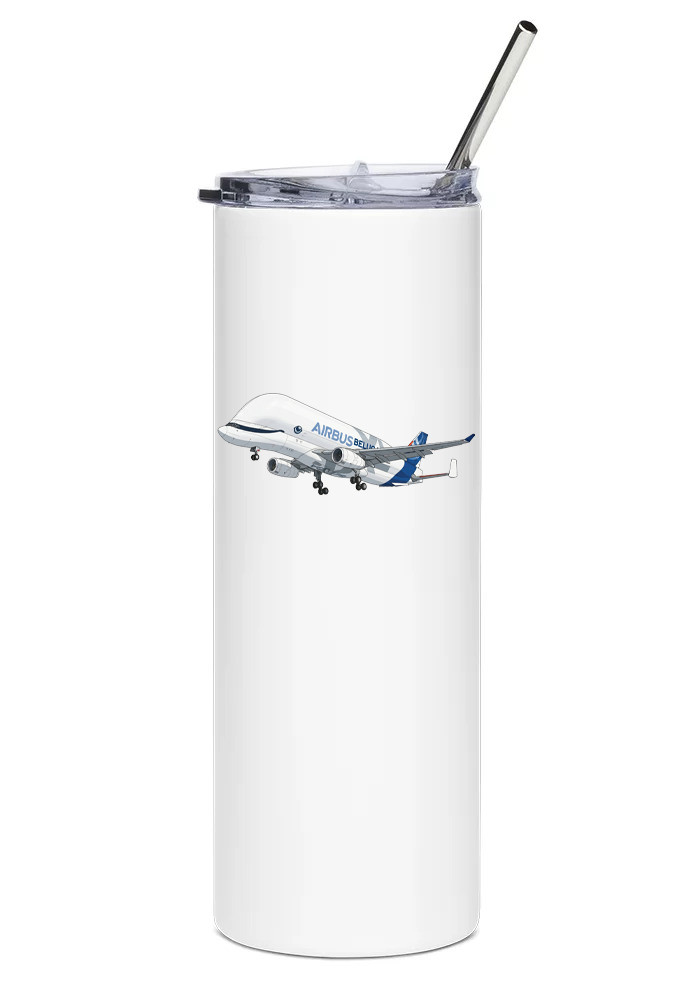Airbus Beluga XL Stainless Steel Water Tumbler with straw - 20oz.