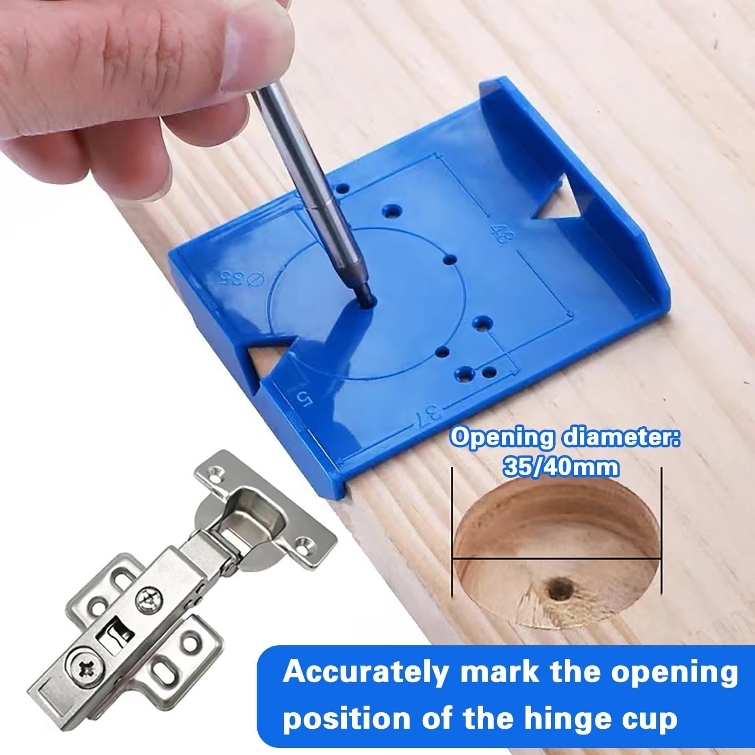 2 Pack Cabinet Door Hinge Jig Mounting Jig Concealed Hinge Positioning Ruler ...