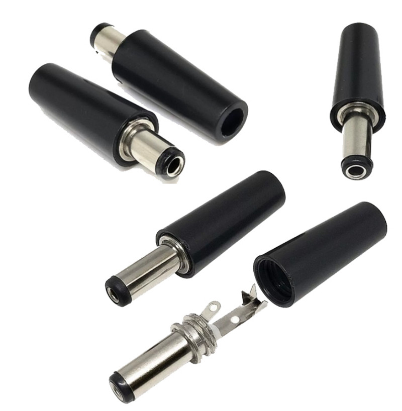 DC-022 Power Socket 2-Pin Round Hole Threaded Female 5.5 *2.1/2.5mm 3.5*1.3mm