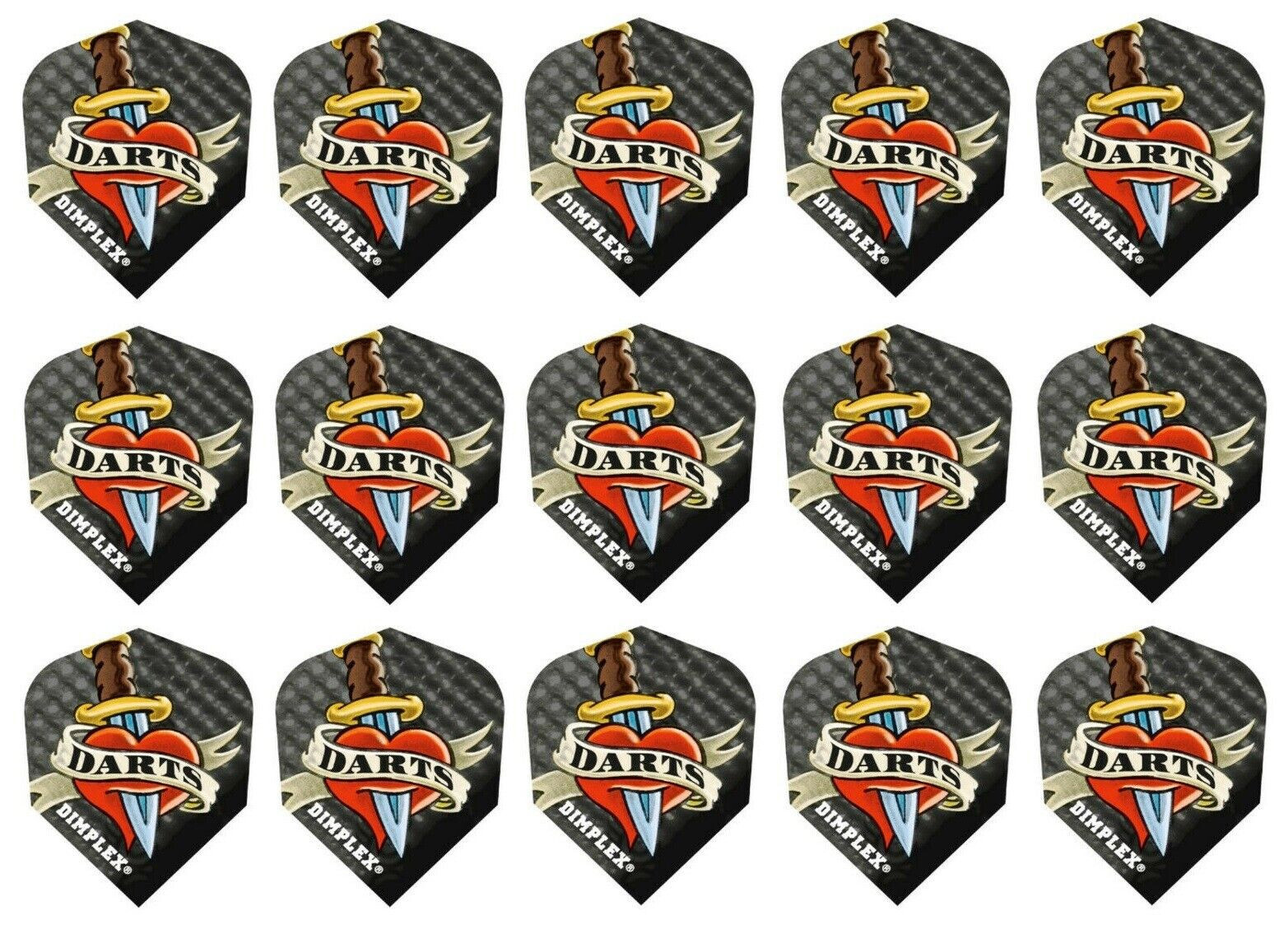 5 Sets Harrows Dimplex Standard Dart Flights - Ships Tracking - Dagger In Heart