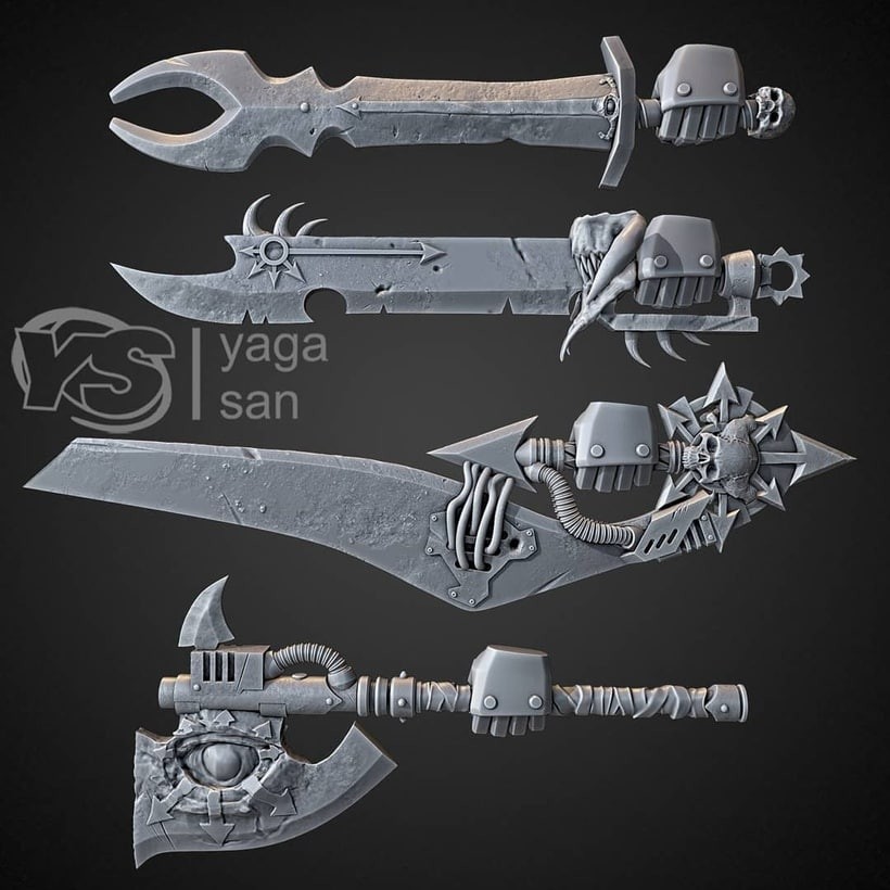 DARK CHAOS WEAPONS PACK (4U) (LEFT)