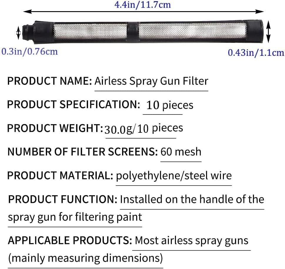 Airless Spray Filter Screen & Straw for Graco 695 795 1095 1595 Sprayers - 3 Typ
